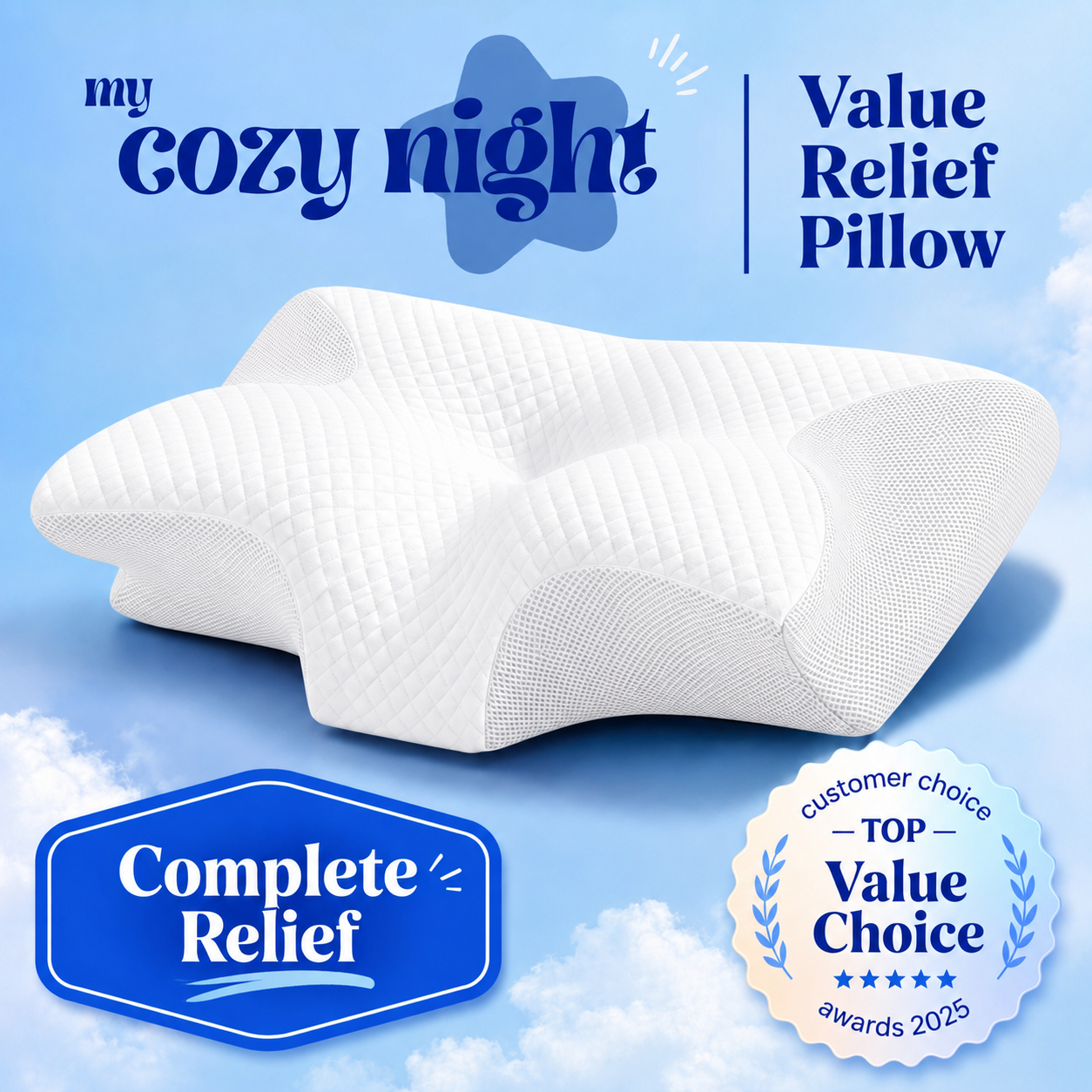 CozyNight Contour Relief Pillow